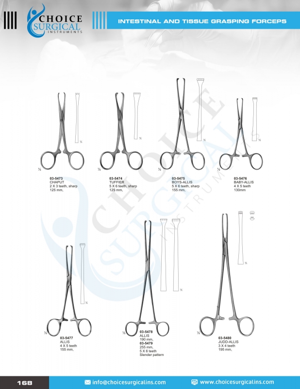 Forceps, Intestinals Clamps, Specula, Biopsy Forceps, Anuscopes Gall Duct